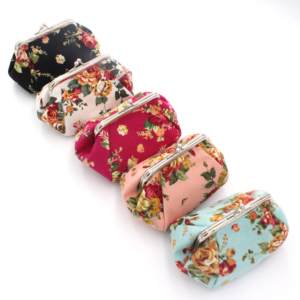 Women's Creative Canvas Fabric Small Clutch Coin Purses