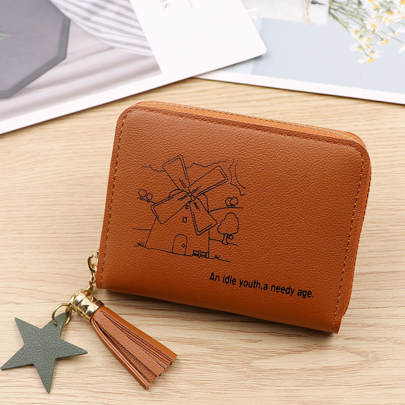 Women's Cute Short Simple Cartoon Soft Leather Coin Purses