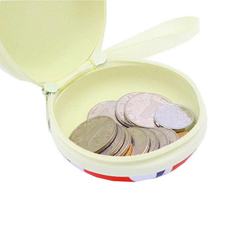 Tinplate Mini Round Zipper Cartoon Storage Coin Purses