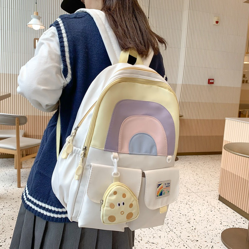 Primary Simple Large Capacity Cute Rainbow Backpacks