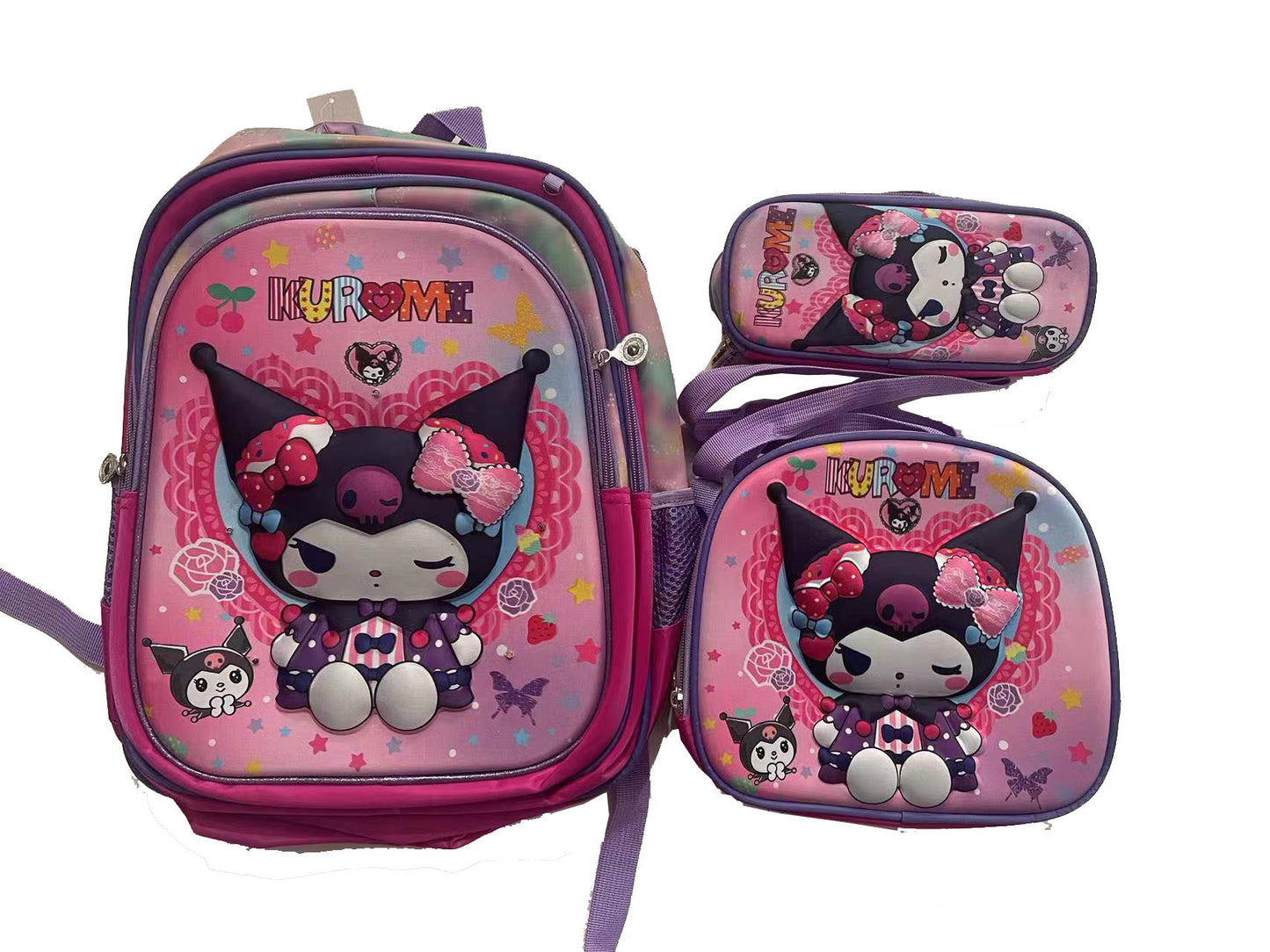 Children's With Light Cartoon Six-wheel Two-wheel Ladder Elementary School Students' Schoolbags