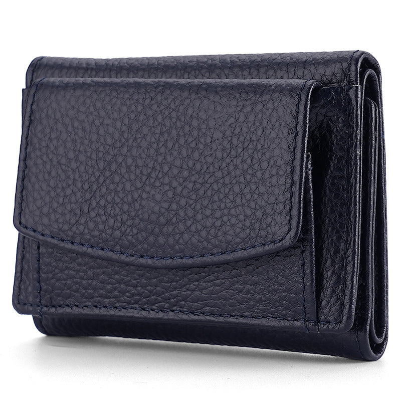 Women's Graceful Cowhide Small Short Leather Ladies Wallets