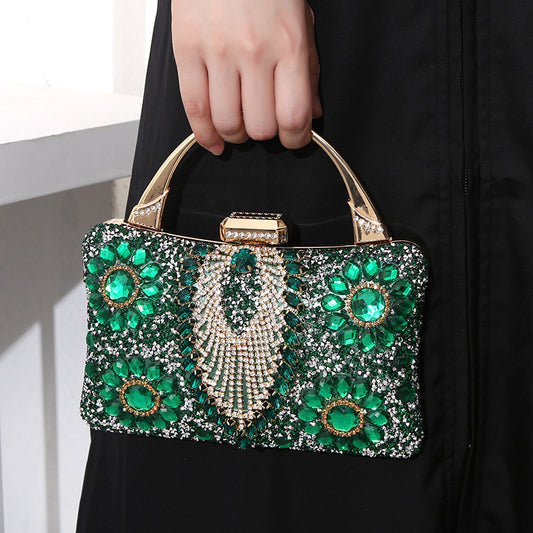 Women's Metal Portable Dinner Diamond Studded Hand Evening Bags