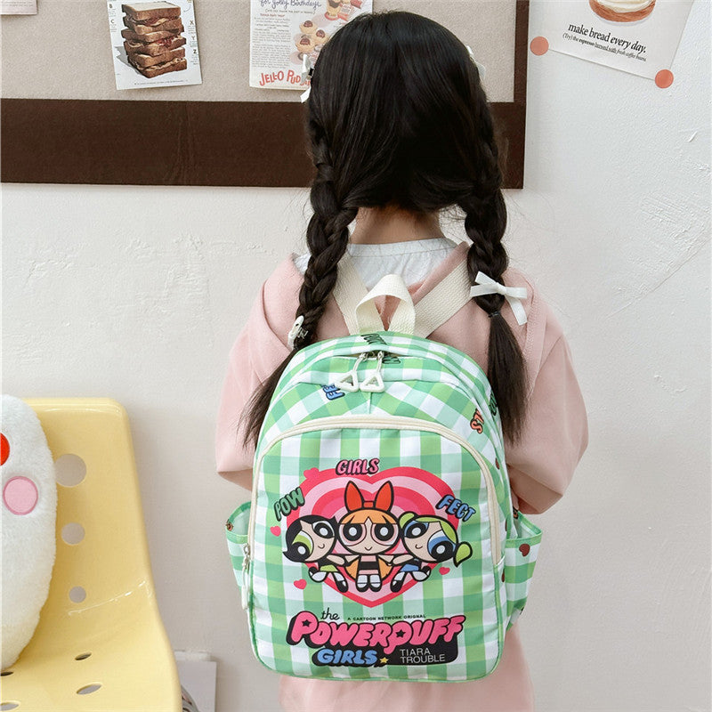 Children's Book Large Class Boys Plaid Printed Children's Backpacks