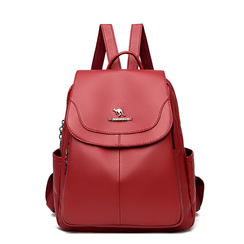 Women's Soft Leather Fashion Authentic Tactile Feel Backpacks