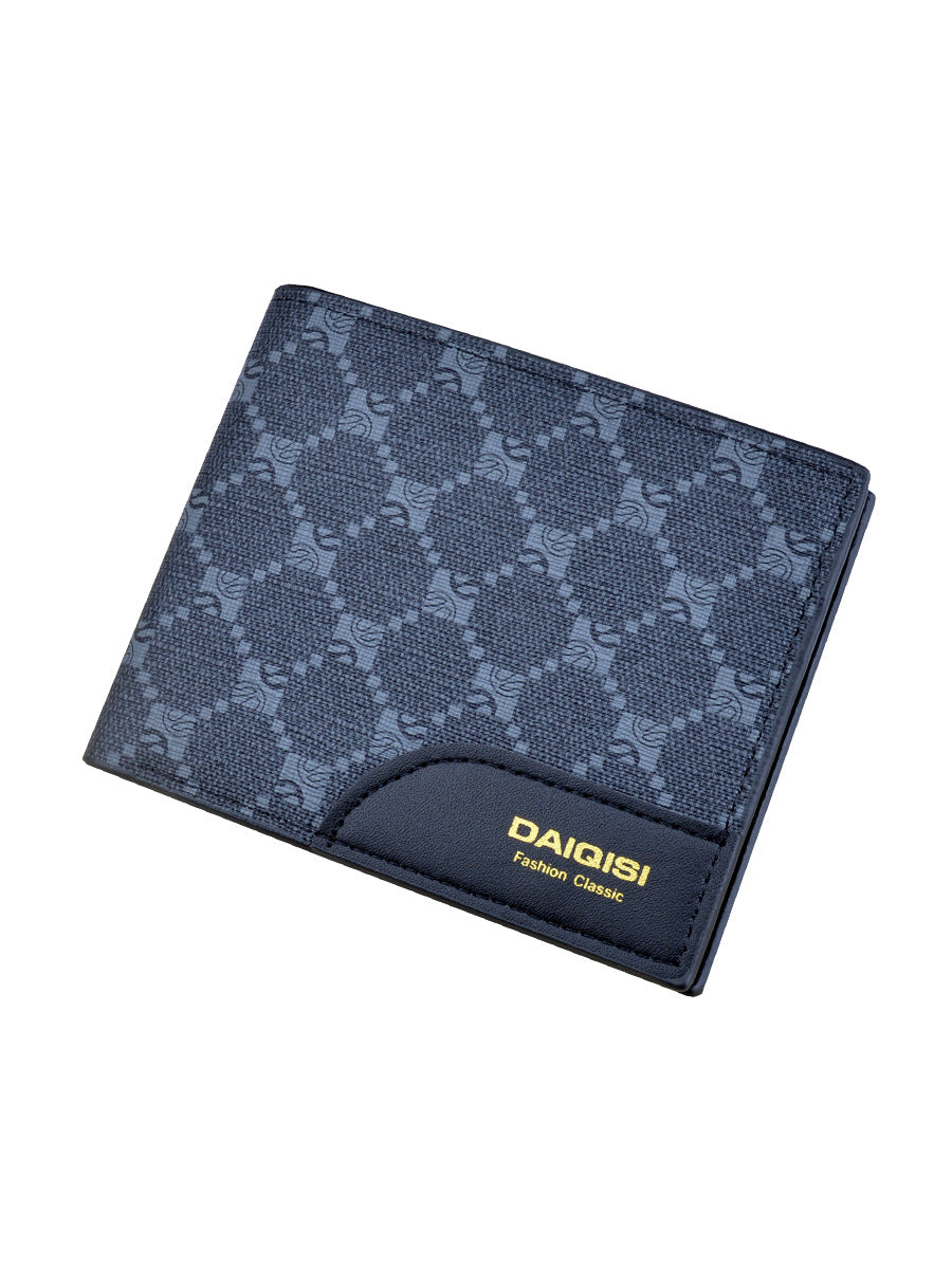 Men's Retro Male Youth Printed Checks Soft Men's Wallets