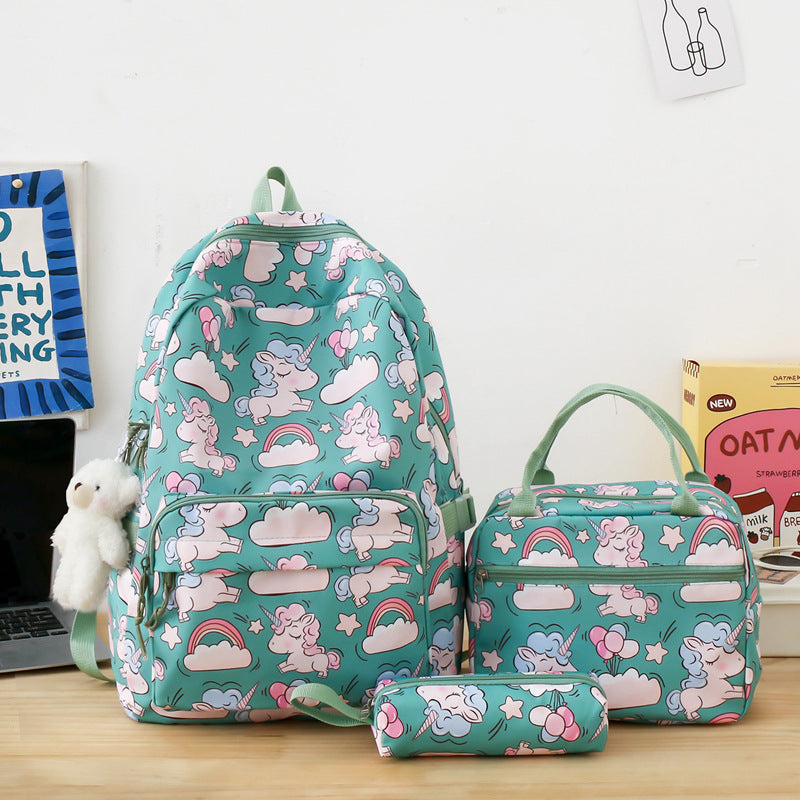 Cartoon Burden Reduction Large Capacity Three-piece Elementary School Students' Schoolbags