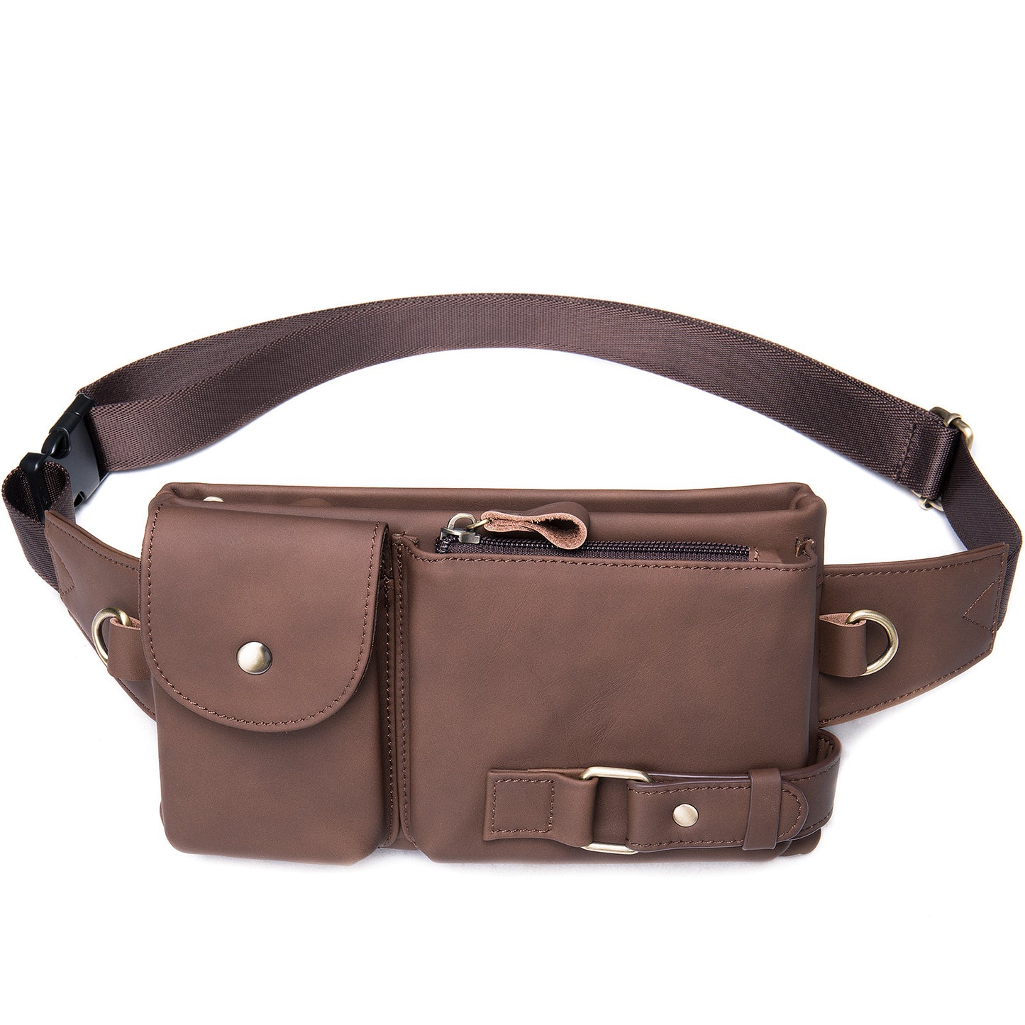 Men's Leather Pocket First Layer Cowhide Mobile Men's Waist Packs