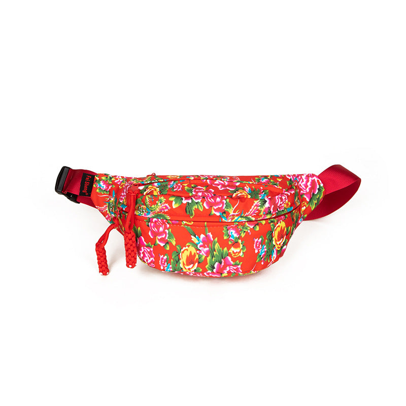 Women's & Men's & National Fashion Northeast Big Flower Waist Packs