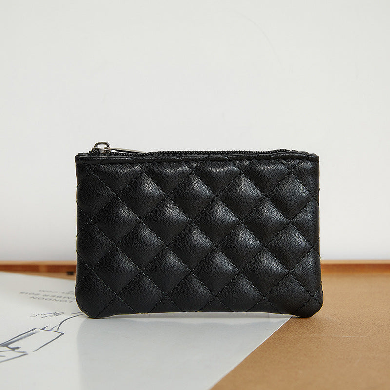 Women's Innovative Rhombus Short Soft Leather Coin Purses