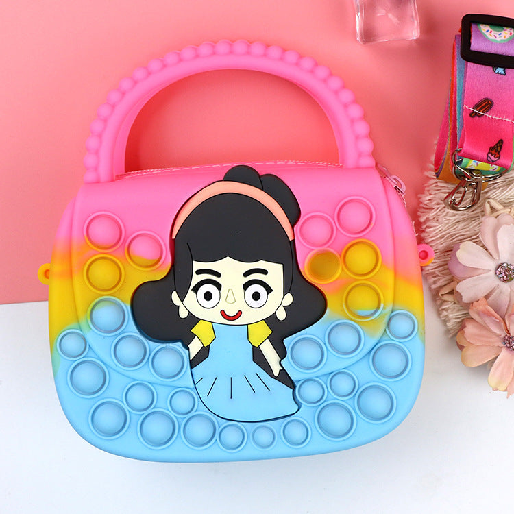 Killer Pioneer Cartoon Color Silicone Portable Double-sided Children's Coin Purse