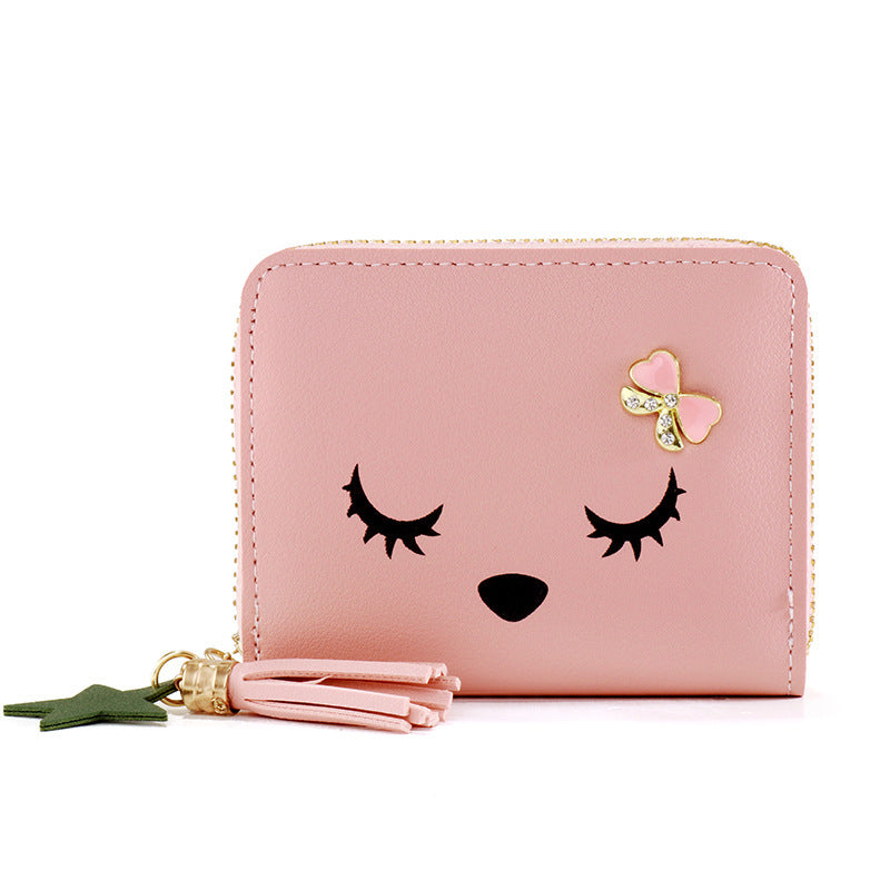 Women's Short Zipper Tassel Cartoon Cute Personality Coin Purses