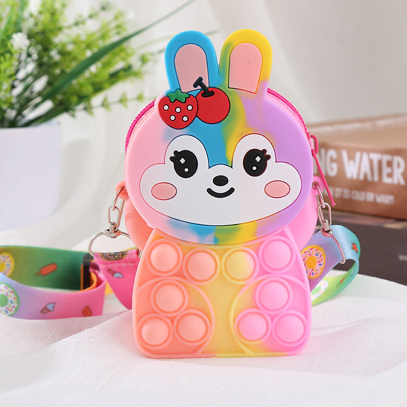 Porte-monnaie en Silicone pour enfants, lapin, rangement de gelée de bonbons, porte-monnaie à main