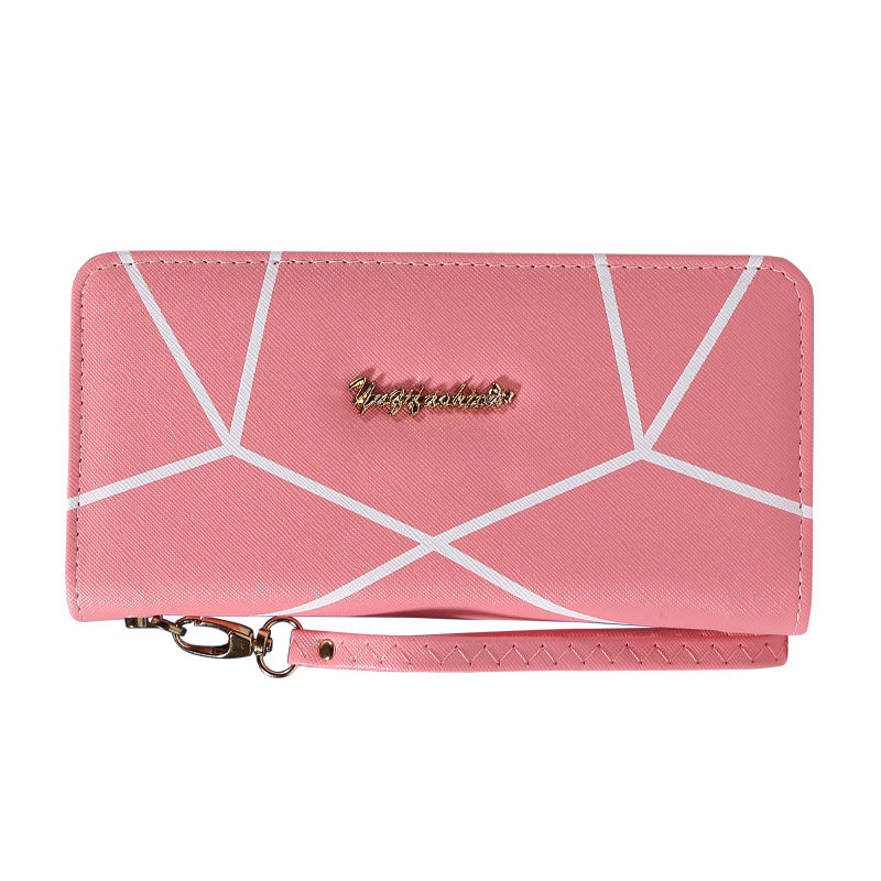 Women's Long Zipper Large Capacity Korean Geometric Ladies Wallets