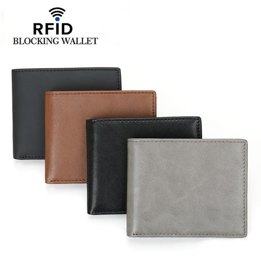 Men's Swiping Genuine Leather Vintage Thin Men's Wallets