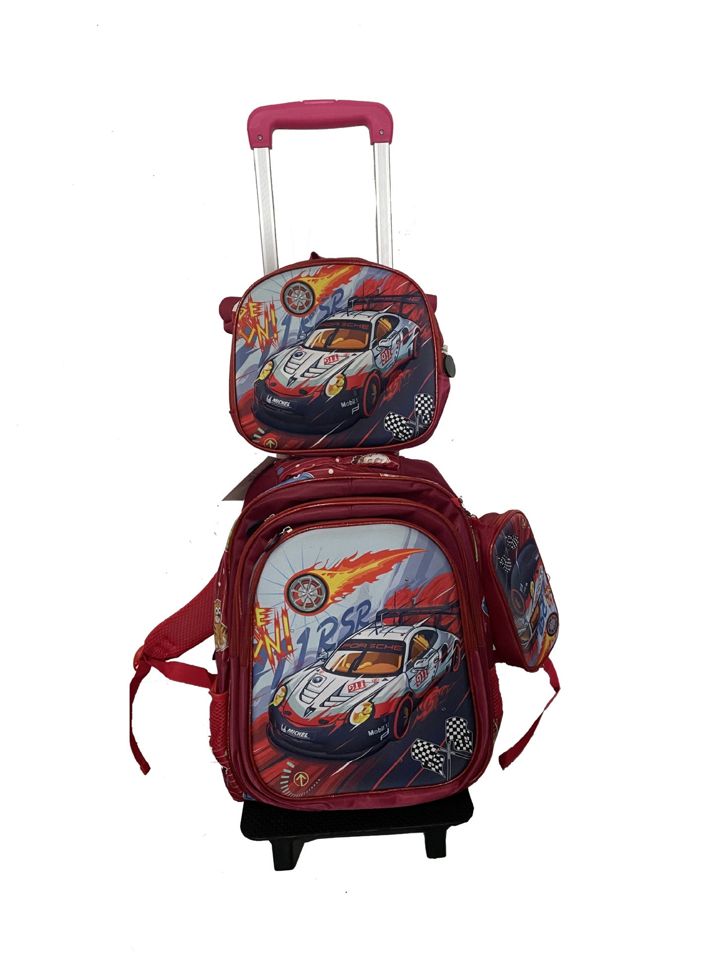 Children's With Light Cartoon Six-wheel Two-wheel Ladder Elementary School Students' Schoolbags