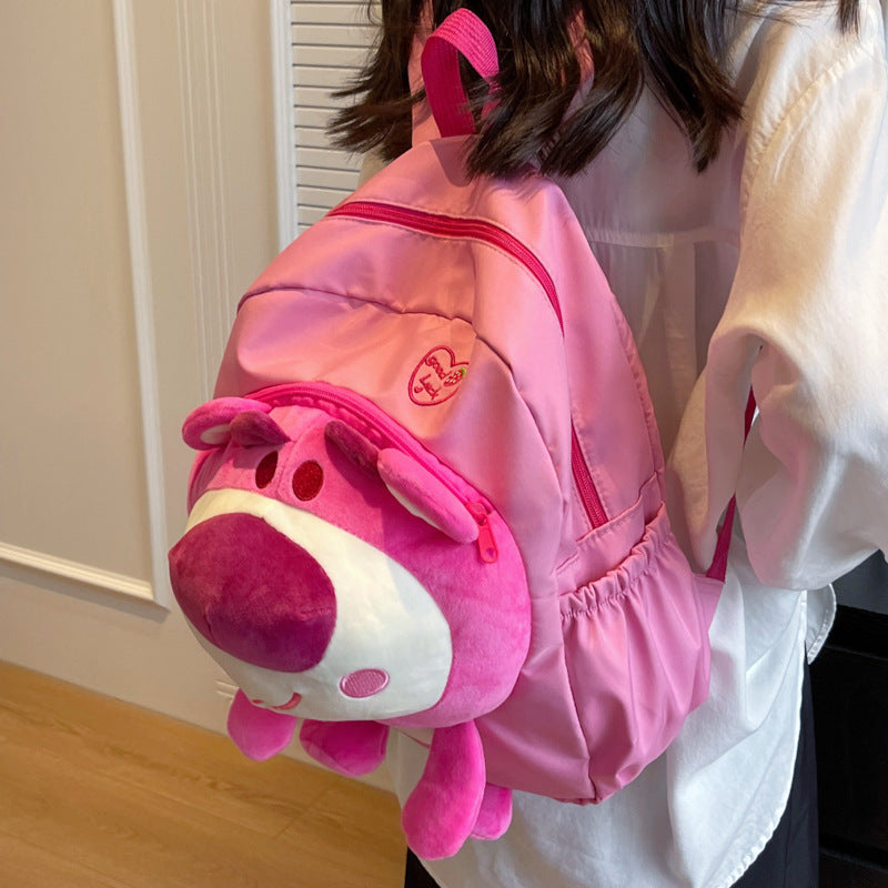 Sacs à dos mignons de poupée de tête d'ours en peluche de poudre