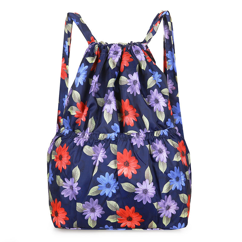 Women's Storage Large Capacity Drawstring Printed Closed Bags