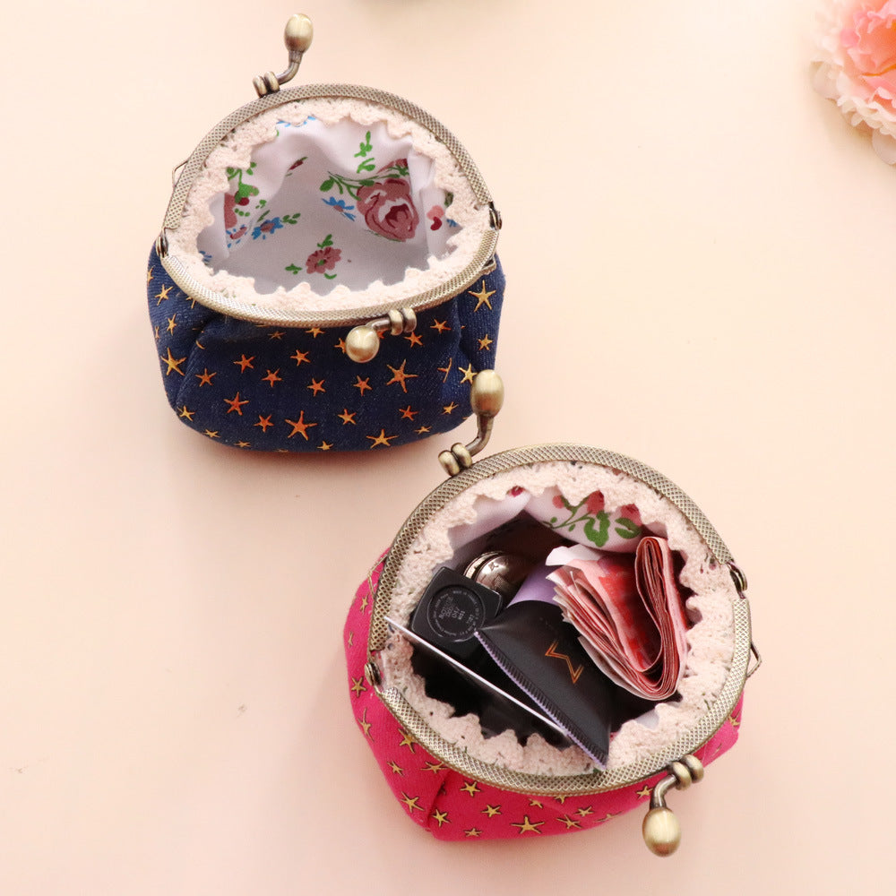 Finished Denim Fabric Five-pointed Star Creative Purses