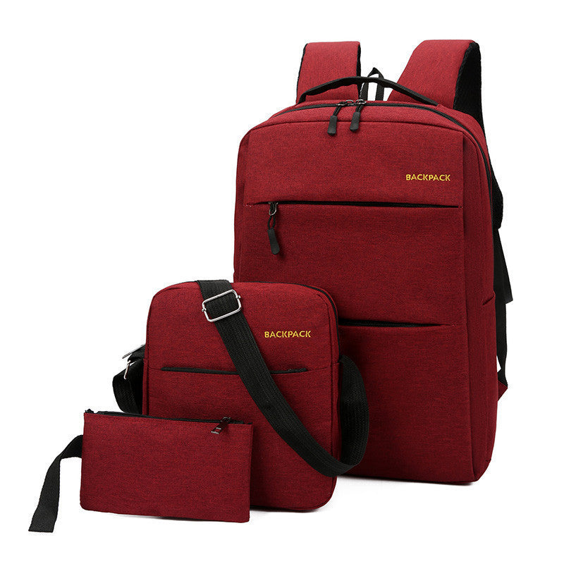 Three-piece Set Male Female Notebook Computer Backpacks