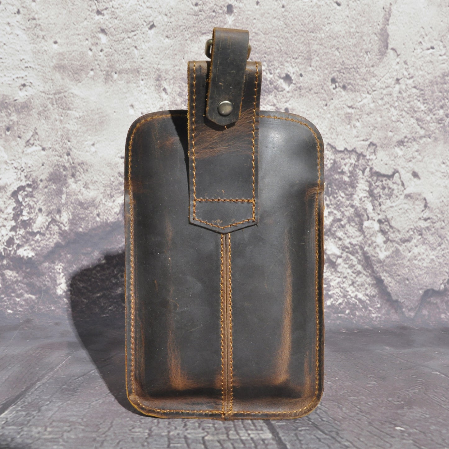 Men's Layer Crazy Horse Skin Cowhide Trendy Men's Chest Bags