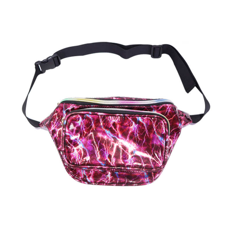 Women's Laser Street Trendy Unique Colorful Slanted Waist Packs