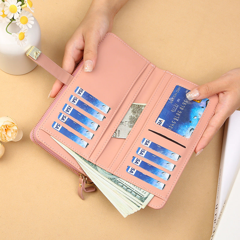 Women's Korean Fashion Trendy Long Tri Fold Ladies Wallets