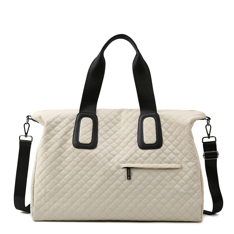 Women's Korean Style Diamond Check Short Distance Travel Bags