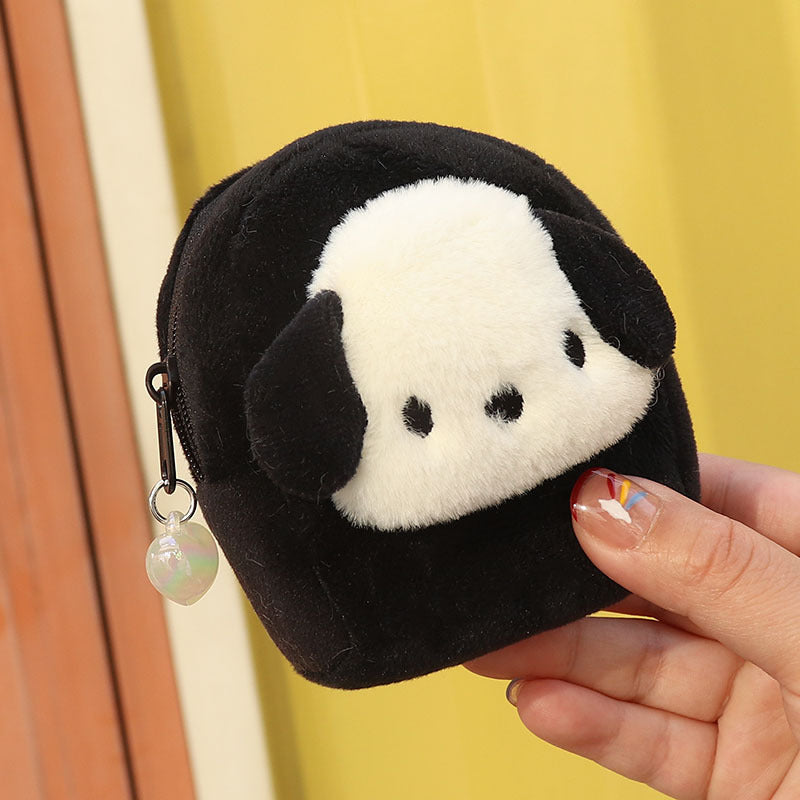 Cute Solid Color Dog Fashion Earphone Coin Purses