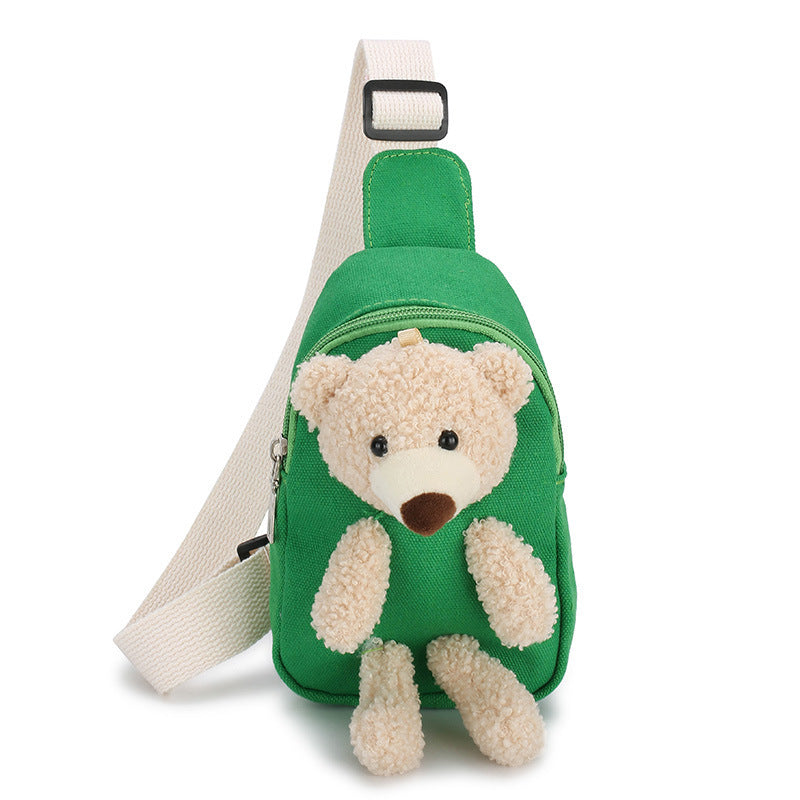 Bear Cartoon Canvas Small Boys Primary Children's Shoulder Bags