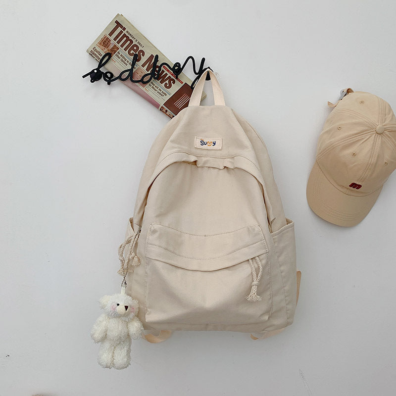 Style Fresh Campus Simple Canvas Female Backpacks