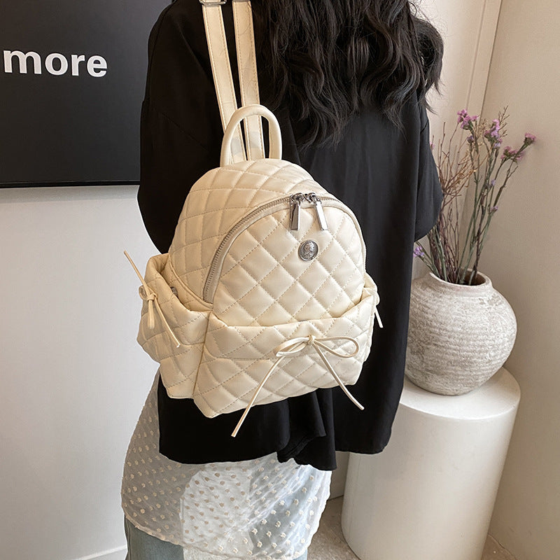 Women's Classic Style Rhombus Trendy Fashion Preppy Backpacks