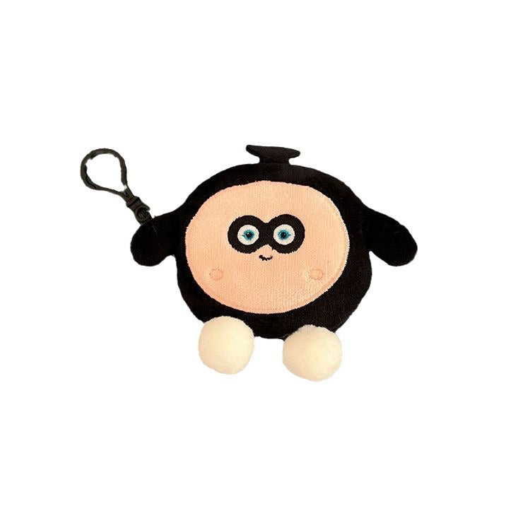 Porte-monnaie rond en peluche avec pendentif en forme d'œuf mignon