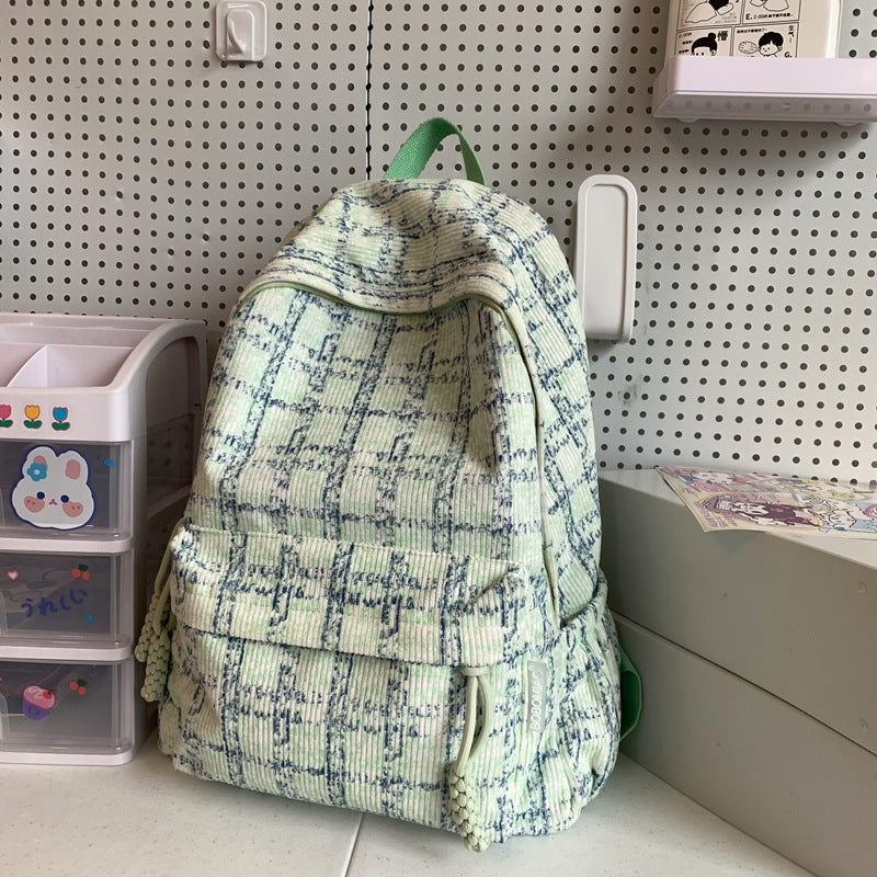 Plaid Female College Niche Design Good-looking Backpacks