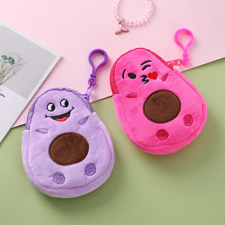 Cartoon Creative Cute Fun Avocado Expression Coin Purses