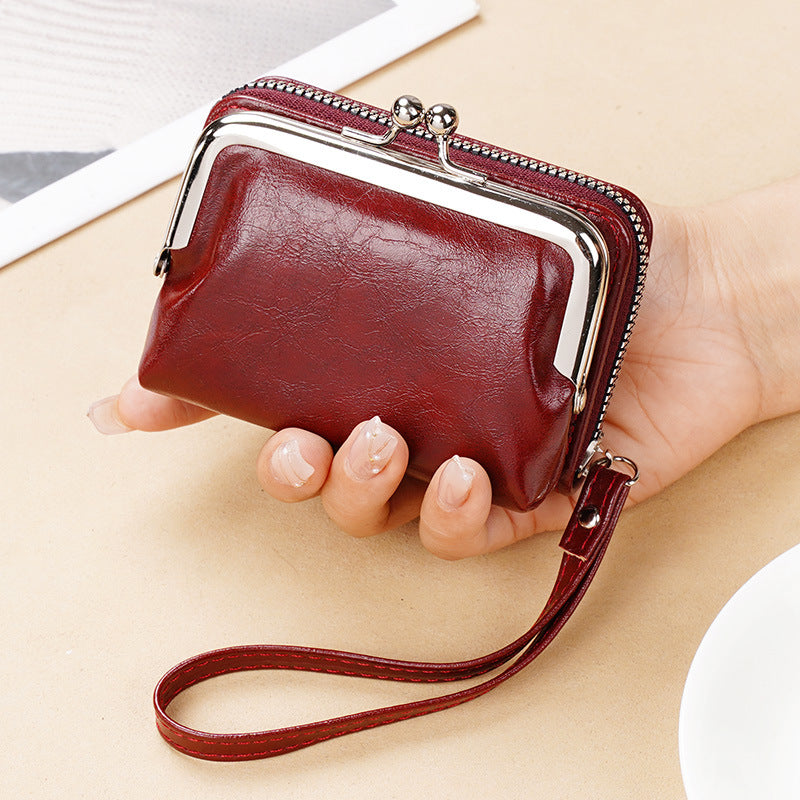 Women's Pretty Change Zipper Clip Clutch Coin Purses