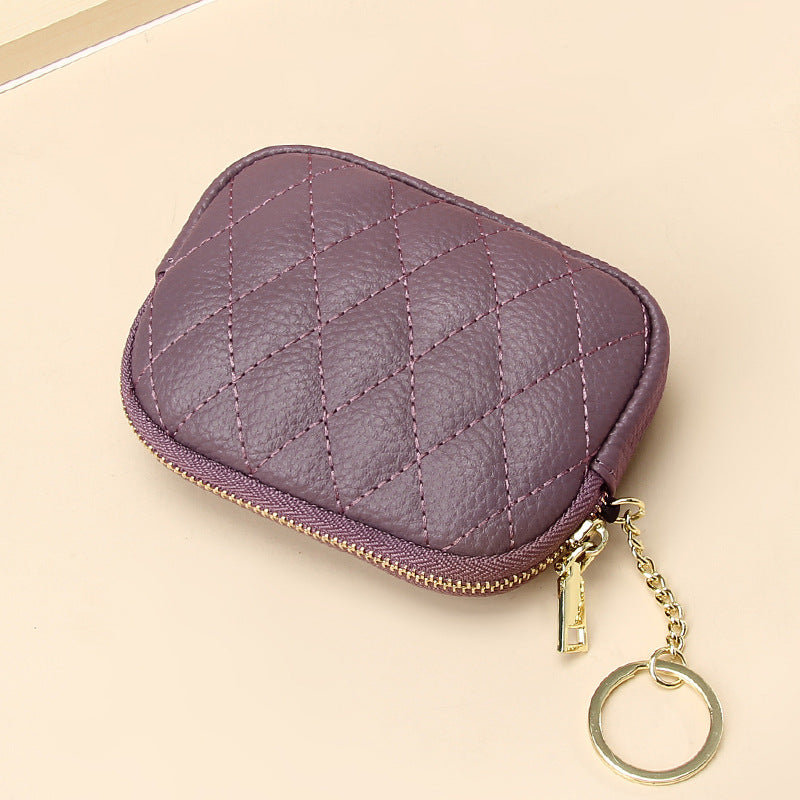 Women's First Layer Cowhide Zipper Small Fashion Coin Purses