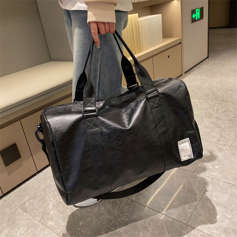 Women's & Men's & Fashion Out Dry Wet Separation Leather Travel Bags