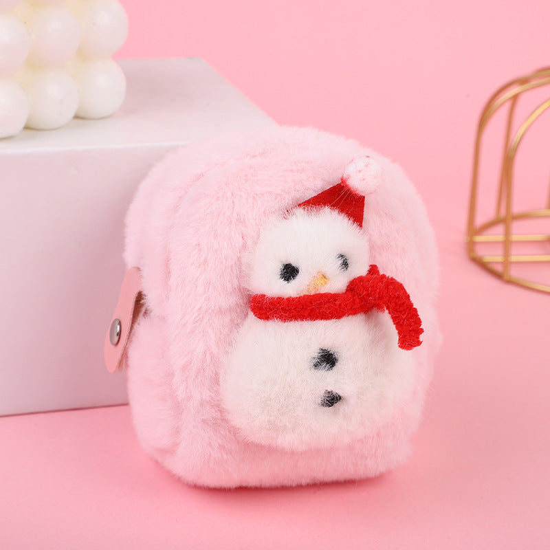 Korean Girly Christmas Mini Cartoon Plush Coin Purses