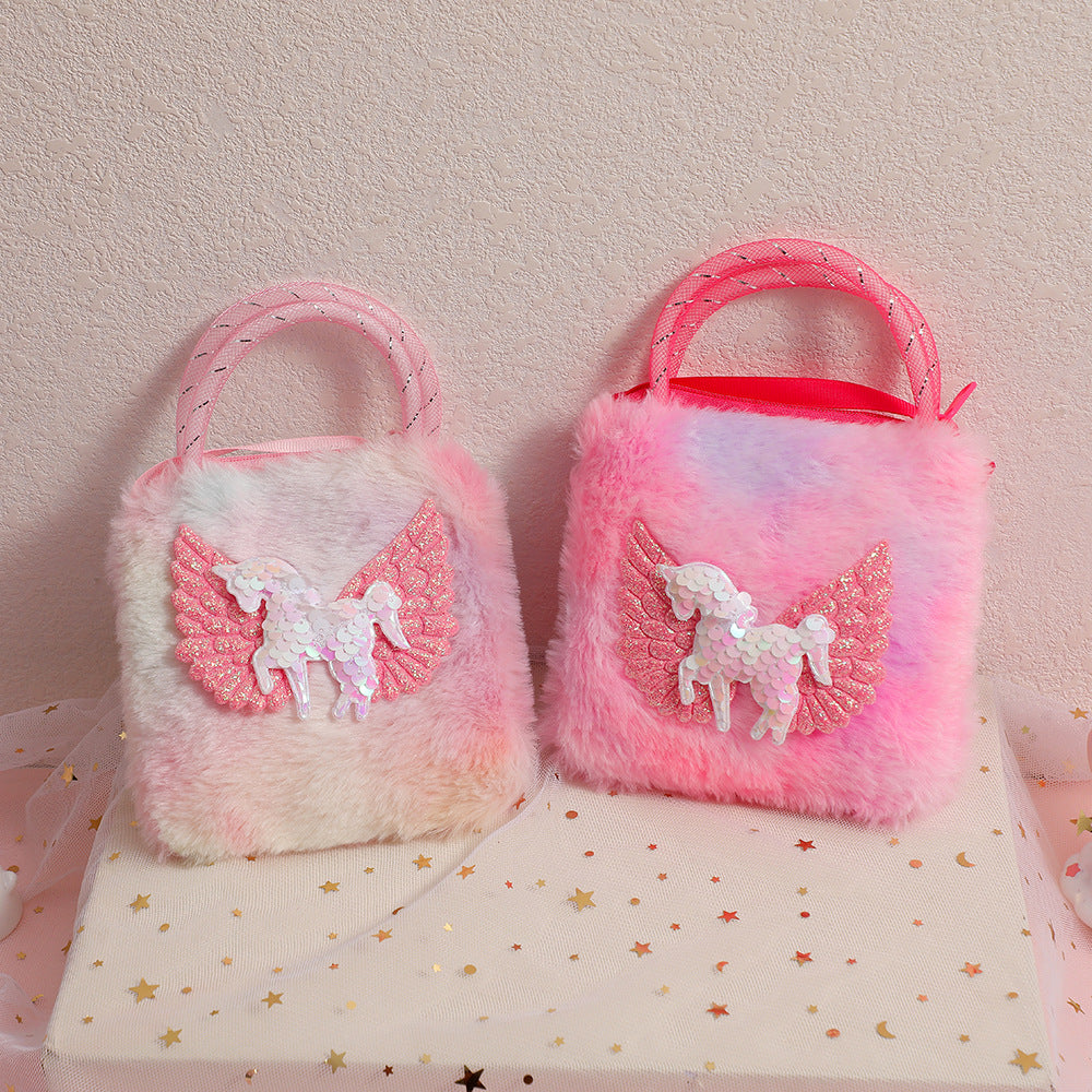 Sacs de rangement mignons licorne de dessin animé pour enfants, vêtements quotidiens