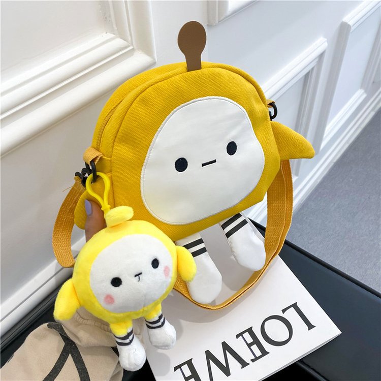 Children's Egg Puff Party Small Canvas Fashionable Children's Shoulder Bags