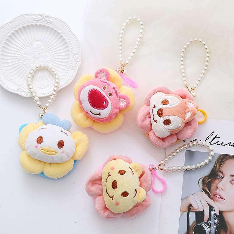 Cartoon Sun Flower Strawberry Bear Couple Pendant Coin Purses