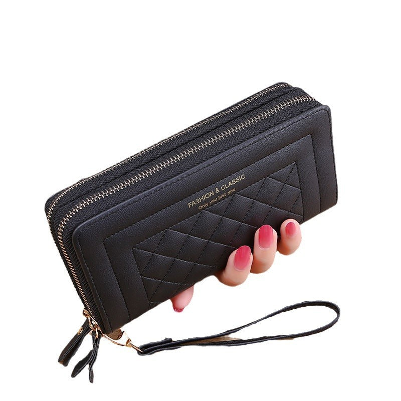 Long Clutch Korean Mobile Double Zipper Ladies Wallets