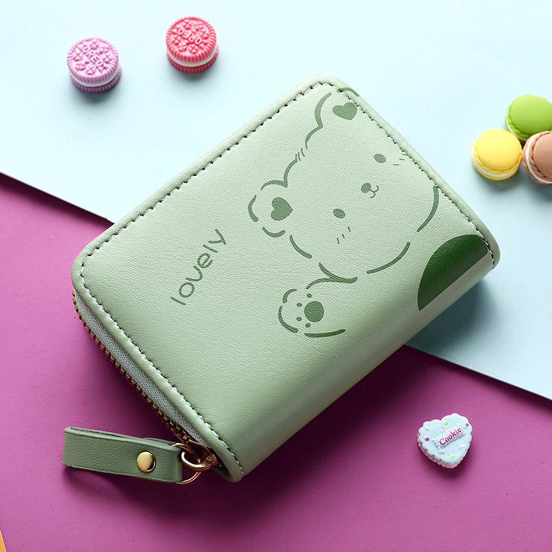 Female Cartoon Cute Heart Short Certificate Coin Purses