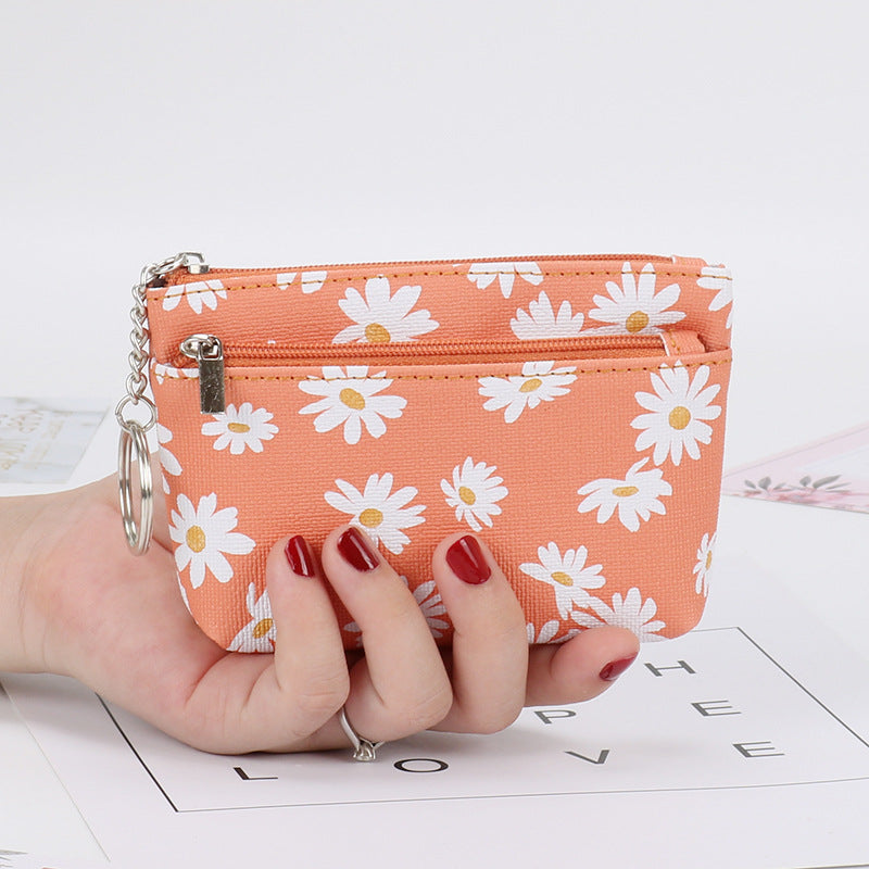 Women's Korean Style Small Fresh Little Daisy Coin Purses