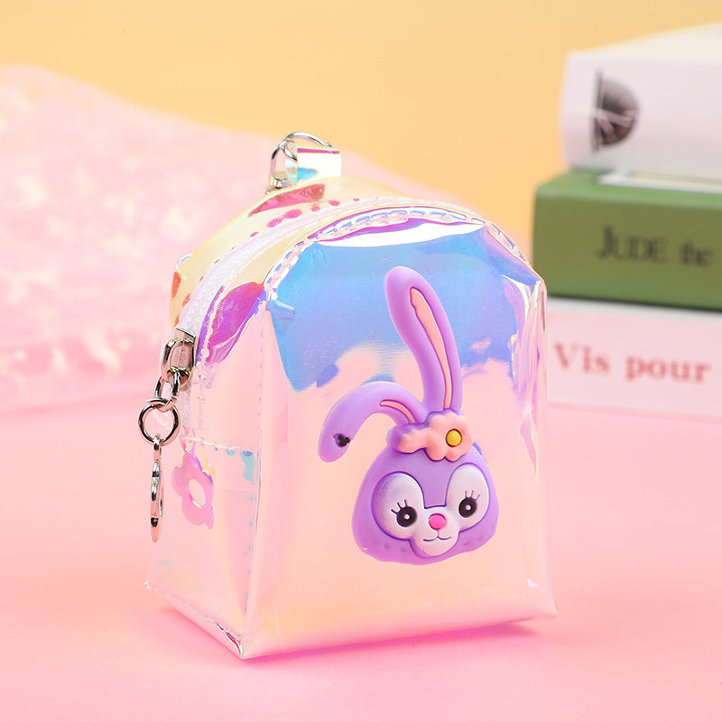 Strawberry Bear Transparent Portable Mini Cartoon Coin Purses