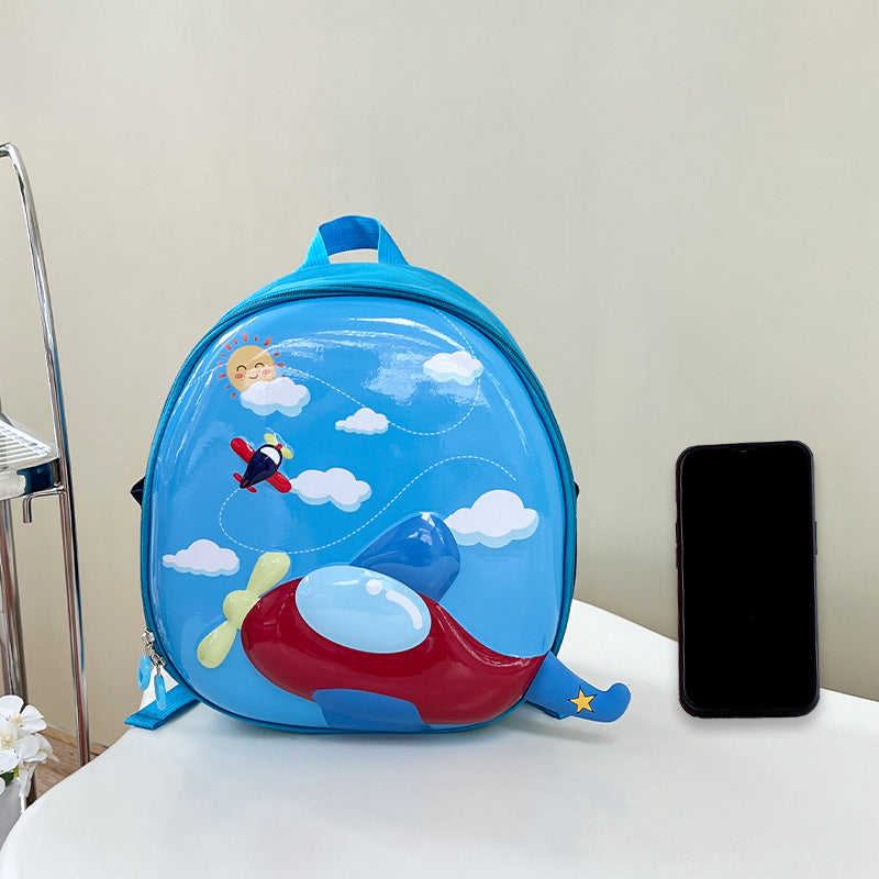 Children's Cartoon Cute Boys Small Plane Egg Backpacks