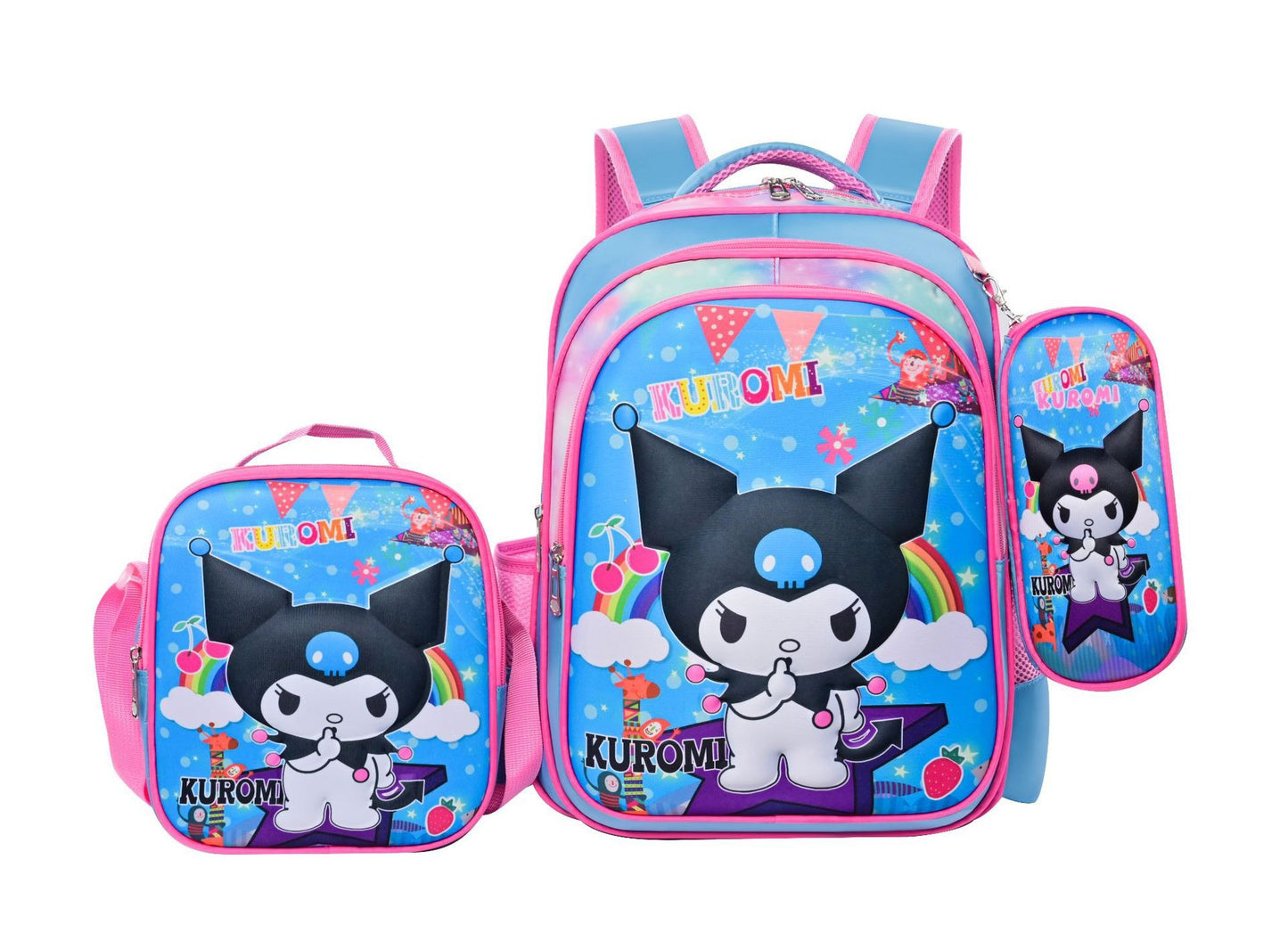 Children's With Light Cartoon Six-wheel Two-wheel Ladder Elementary School Students' Schoolbags