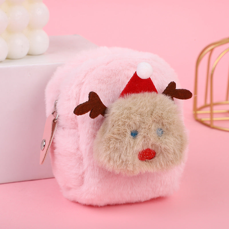 Korean Girly Christmas Mini Cartoon Plush Coin Purses