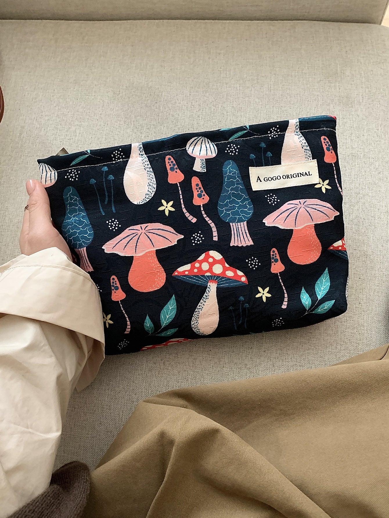 Cute Sweet Mushroom Skin Care Buggy Cosmetic Bags